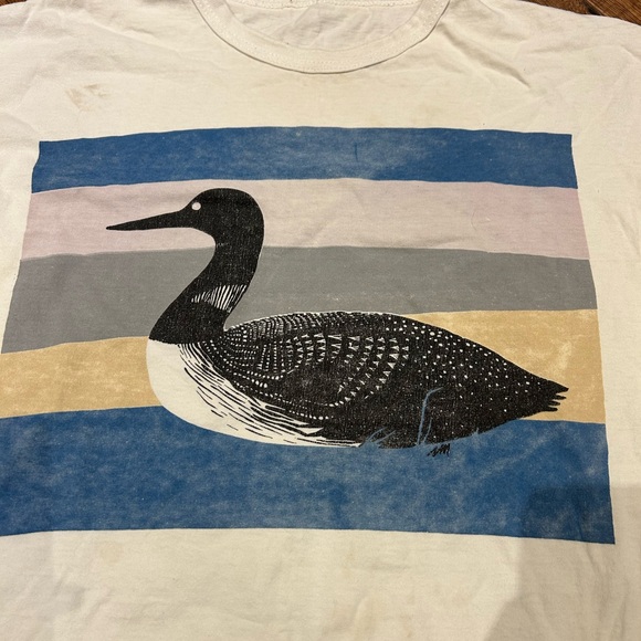 80’s Vintage Loon Outdoors Nature Print Graphic Tee - Picture 2 of 5